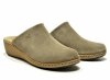 Klapki skóra 38 taupe FILIPPO 7567 skórzane na koturnie zamsz